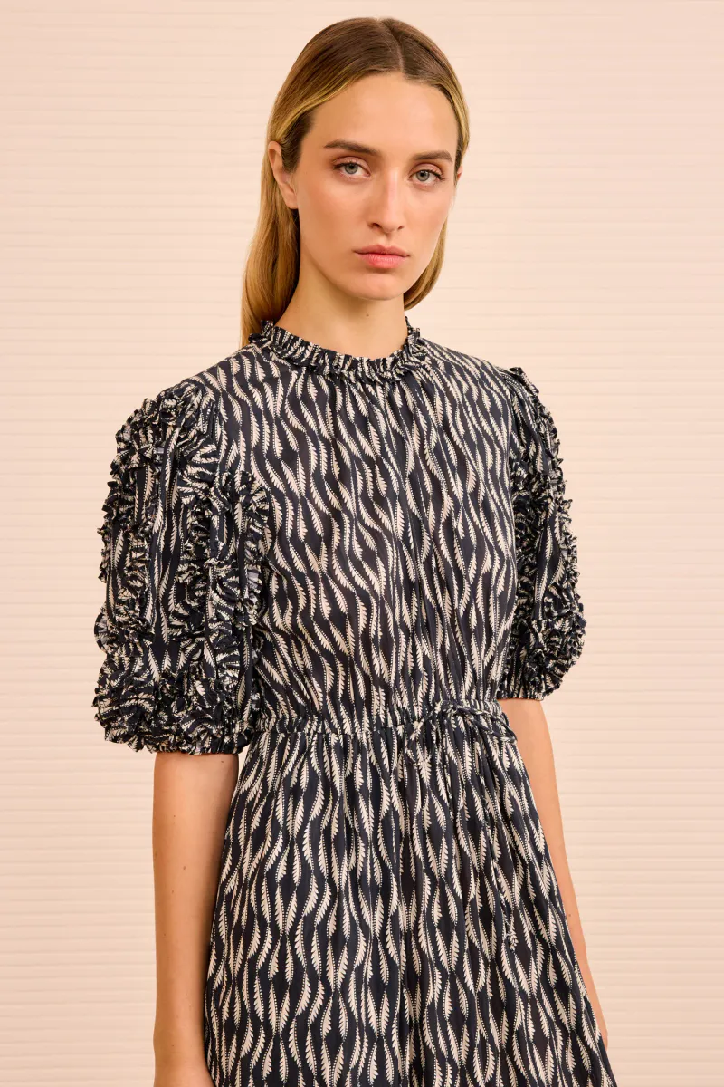 Channary Puff Sleeve Dress - Graphite - Ulla Johnson