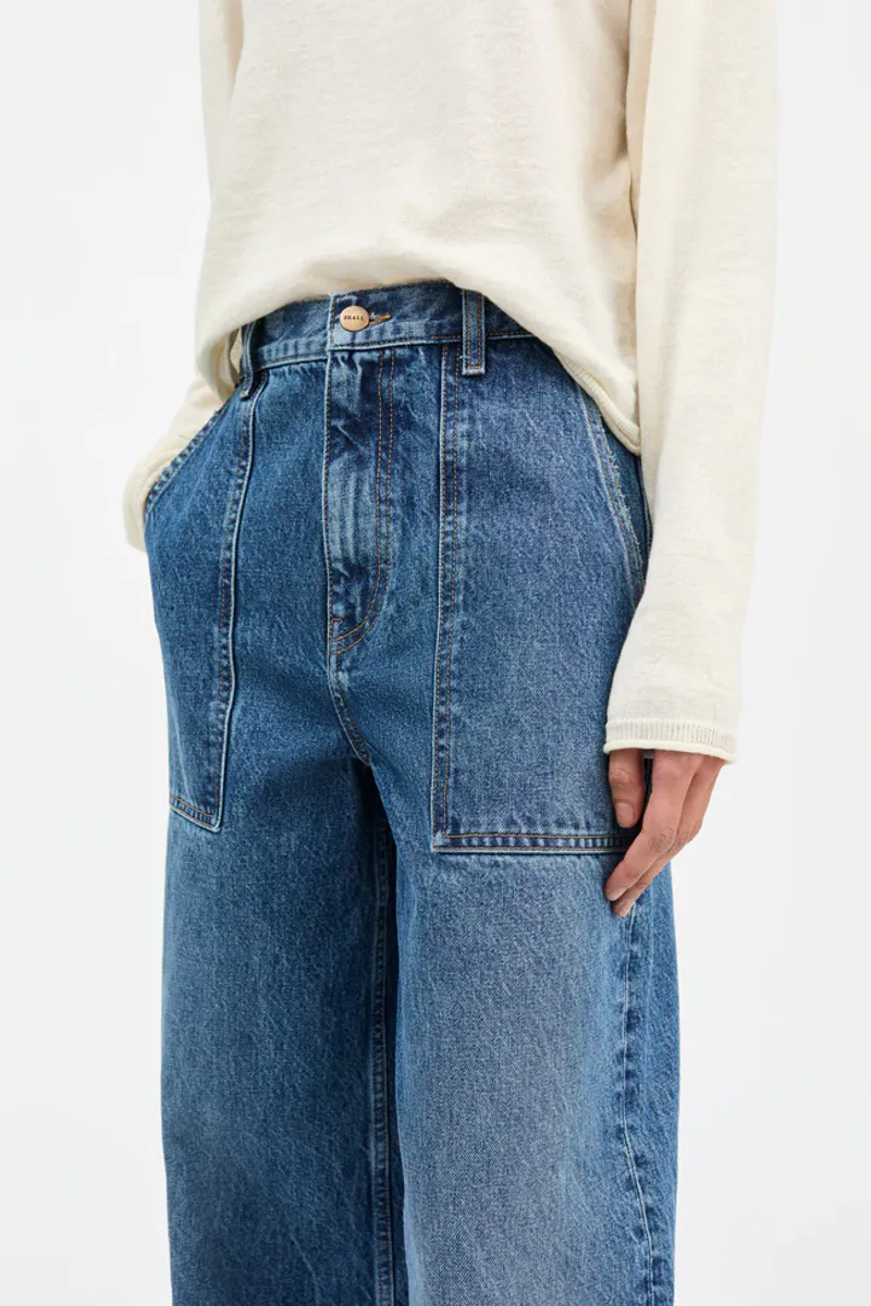 Heather highwaist jeans - Slouchy blue - Skall Studio