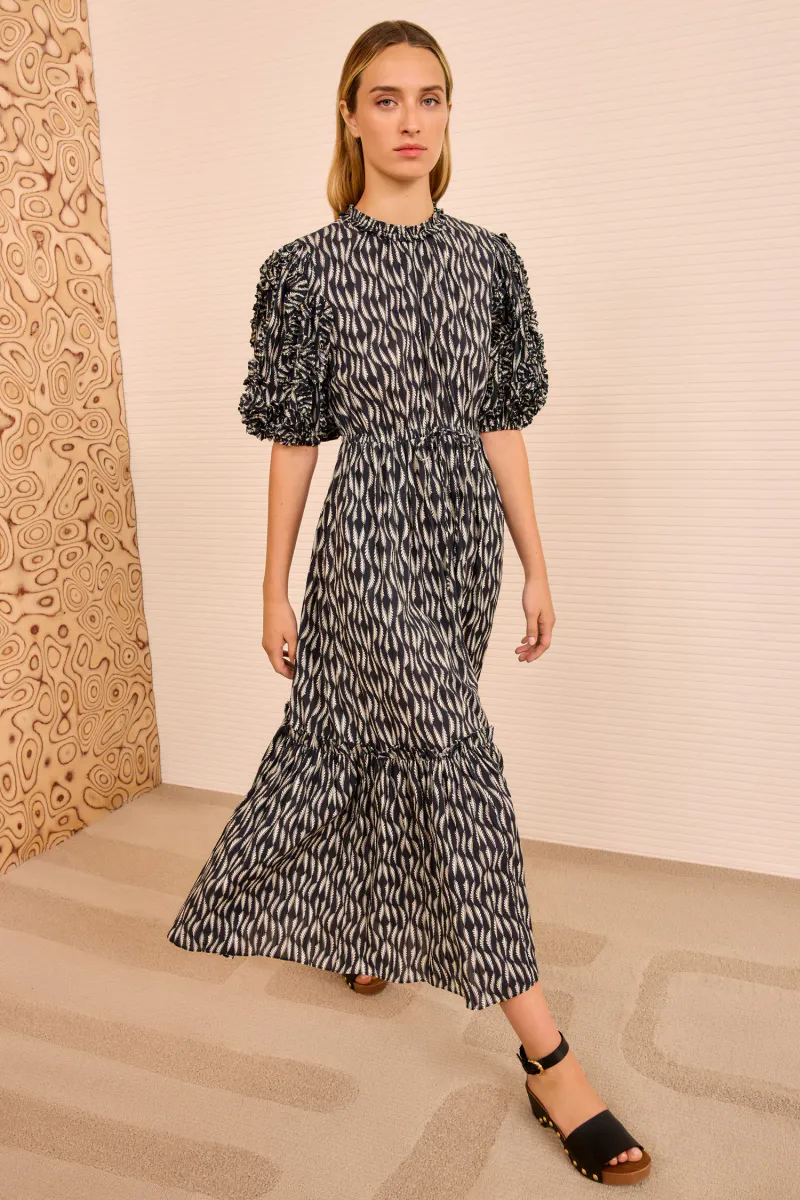 Channary Puff Sleeve Dress - Graphite - Ulla Johnson