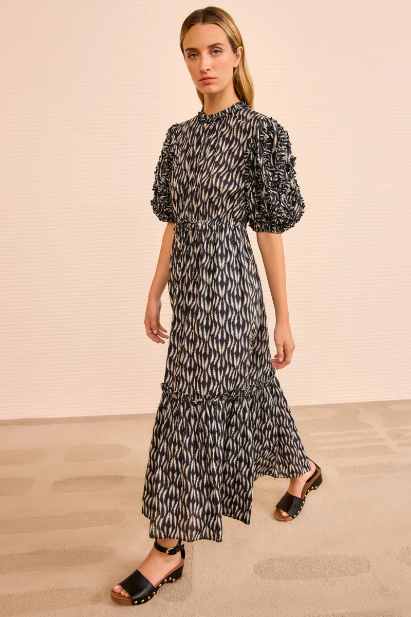 Channary Puff Sleeve Dress - Graphite - Ulla Johnson