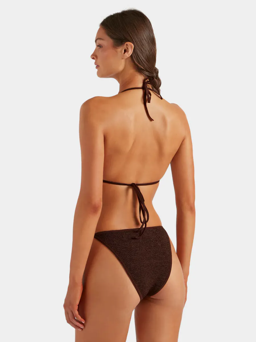 Gina Beaded Bikini Metallic Chocolate- Hunza G