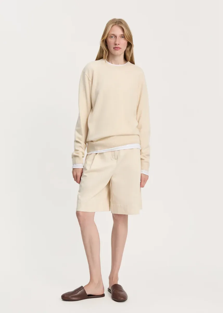 Leonardo sweater – pure cashmere | Pure Ecru Sweater - Aiayu