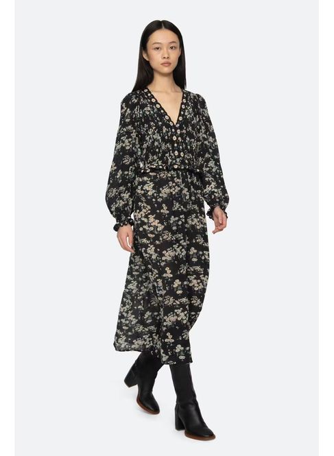 Hovedbilde Mona dress print vneck midi - Black - Sea New ...